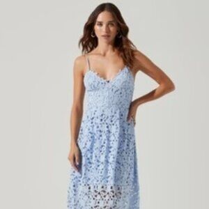 ASTR the Label LACE A LINE MIDI DRESS - Blue